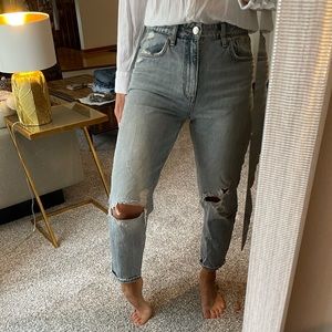 Zara Mom Ripped Jeans Acid Wash (6)